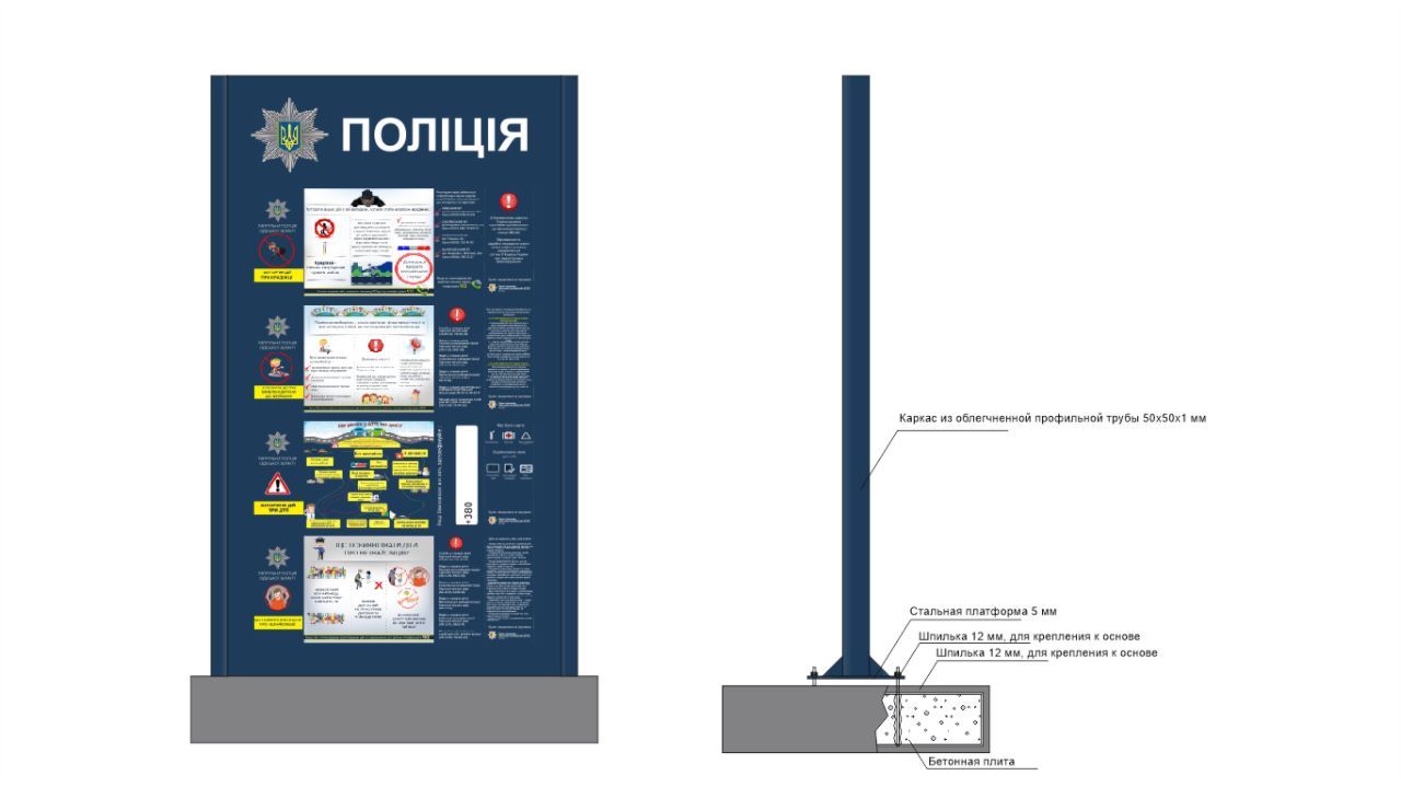 Інформаційний стенд для розміщення в громадських місцях