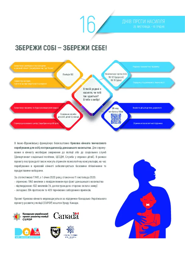 Домашнє насильство: куди звернутися? Інформаційний плакат із корисними контактами