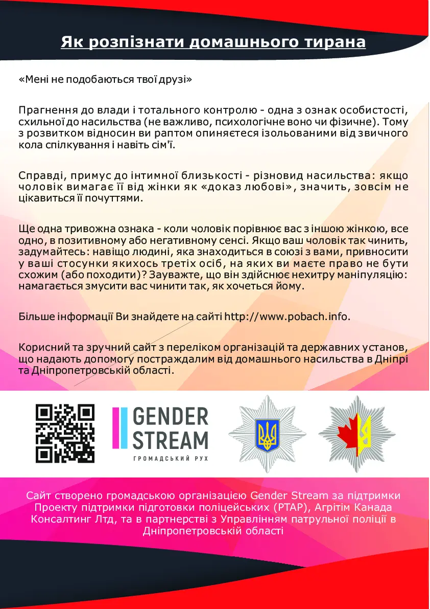 Як розпізнати тирана? Ознаки особи, схильної до насильства. Плакат